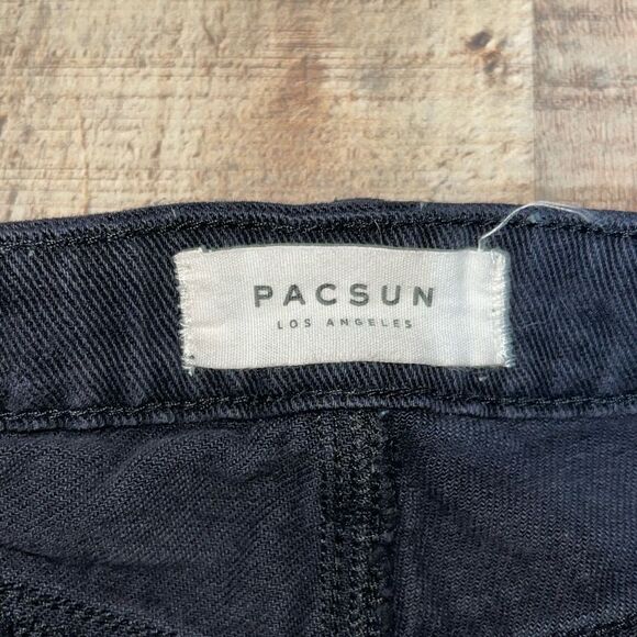 PacSun | High Rise Pyramid Black Denim Shorts - Picture 11 of 11
